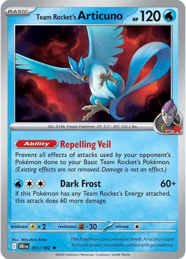 Team Rocket's Articuno - 051/182 (Non-Holo) [Deck Exclusives]