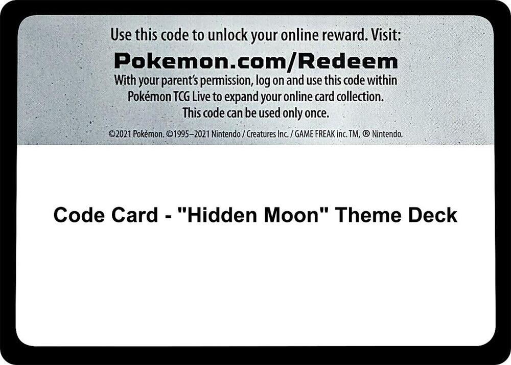 Code Card - "Hidden Moon" Theme Deck [SM Guardians Rising]