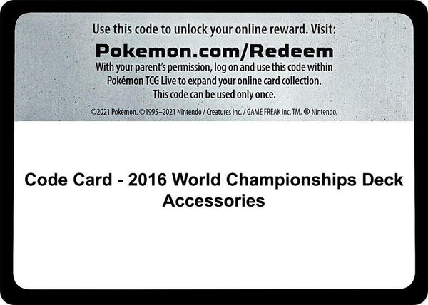 Code Card - 2016 World Championships Deck Accessories [World Championship Decks]