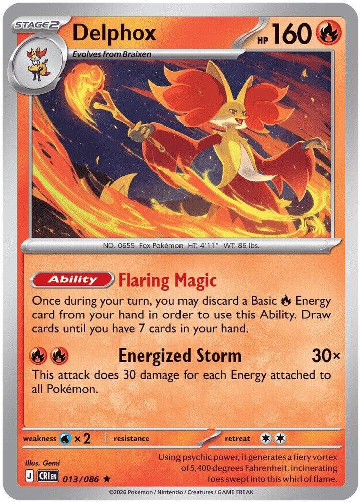 Delphox - 013/086 (Non-Holo) [Deck Exclusives]