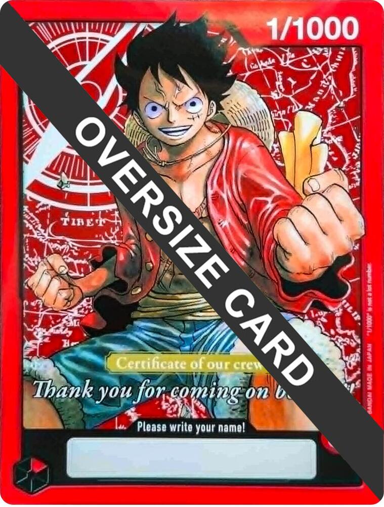 Monkey.D.Luffy (Certificate of our crew) (Oversized) (1/1000) [One Piece Promotion Cards]