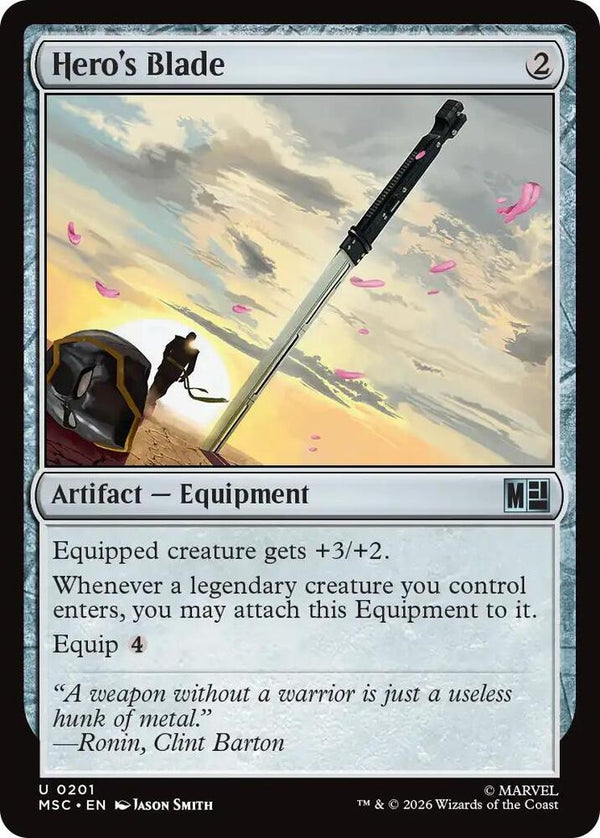 Hero's Blade (Surge Foil) (201) [Marvel Super Heroes Commander]
