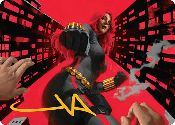 Black Widow, Deadly Hunter Art Card (Gold-Stamped Signature) (42) [Marvel Super Heroes Art Series]