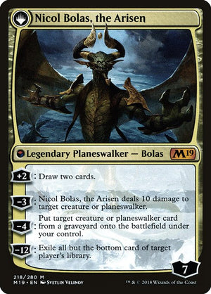 Nicol Bolas, the Ravager // Nicol Bolas, the Arisen (218s) [Core Set 2019 Promos] Reverse