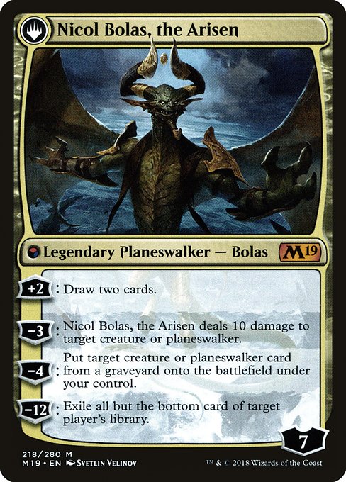 Nicol Bolas, the Ravager // Nicol Bolas, the Arisen (218s) [Core Set 2019 Promos] Reverse
