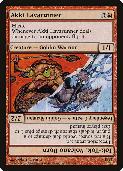 Akki Lavarunner // Tok-Tok, Volcano Born (153) [Champions of Kamigawa]
