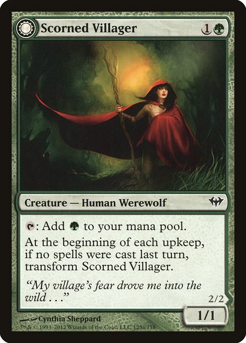 Scorned Villager // Moonscarred Werewolf (125) [Dark Ascension]