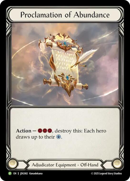 Proclamation of Abundance - JDG082 (JDG010) [Flesh and Blood Promo Cards]