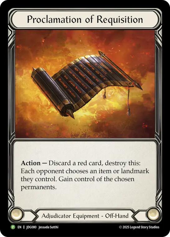 Proclamation of Requisition - JDG080 [Flesh and Blood Promo Cards]