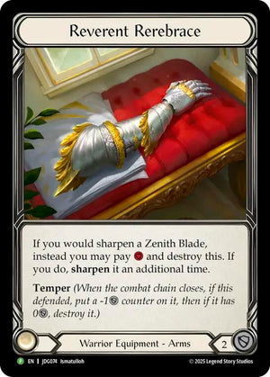 Reverent Rerebrace - JDG074 [Flesh and Blood Promo Cards]