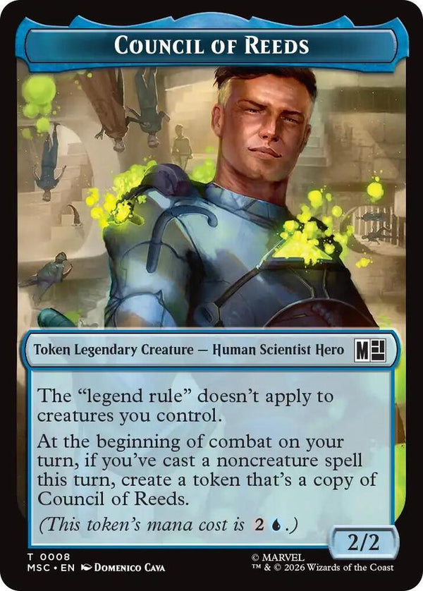 Council of Reeds (008) // Merfolk (006) Double-Sided Token (8 // 6) [Marvel Super Heroes Commander]