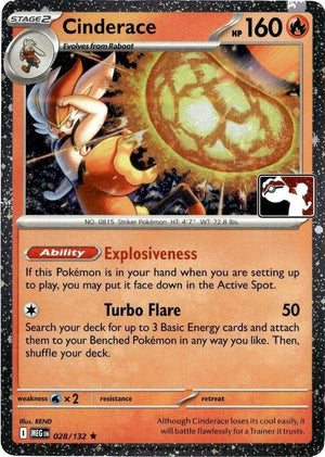 Cinderace - 028/132  (Cosmos Holo) [Prize Pack Series Cards]