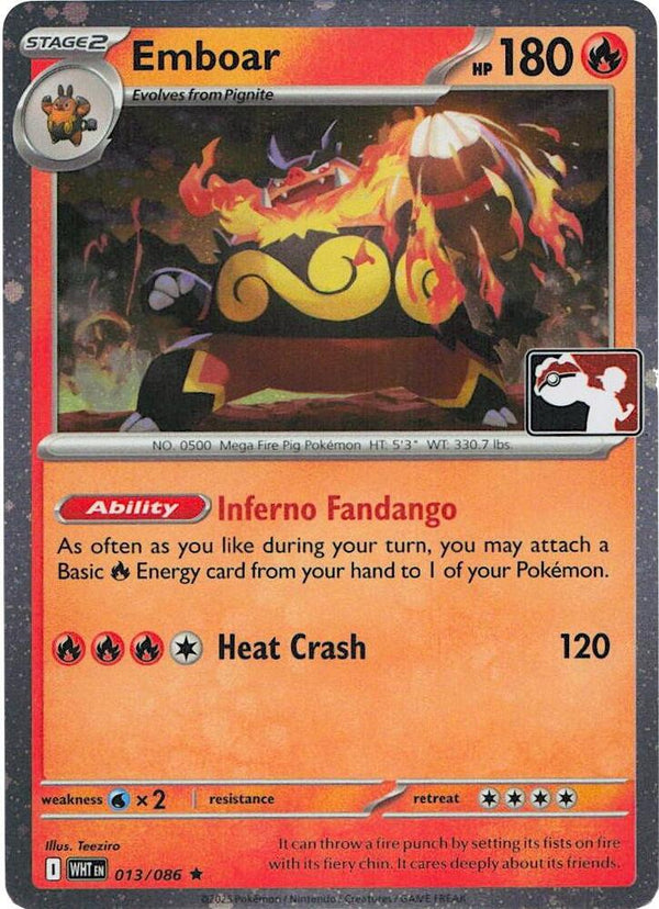 Emboar - 013/086 (Cosmos Holo) [Prize Pack Series Cards]