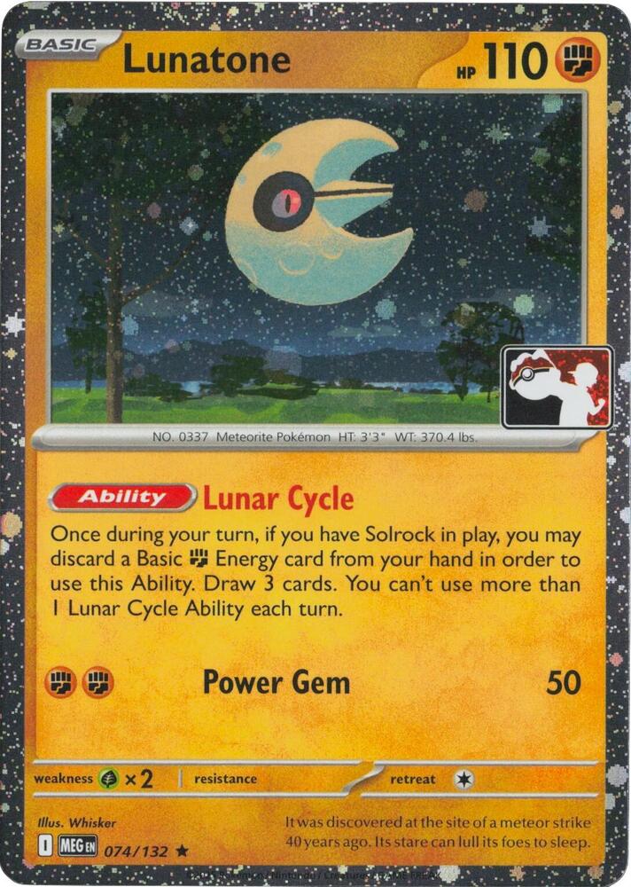 Lunatone - 074/132 (Cosmos Holo) [Prize Pack Series Cards]