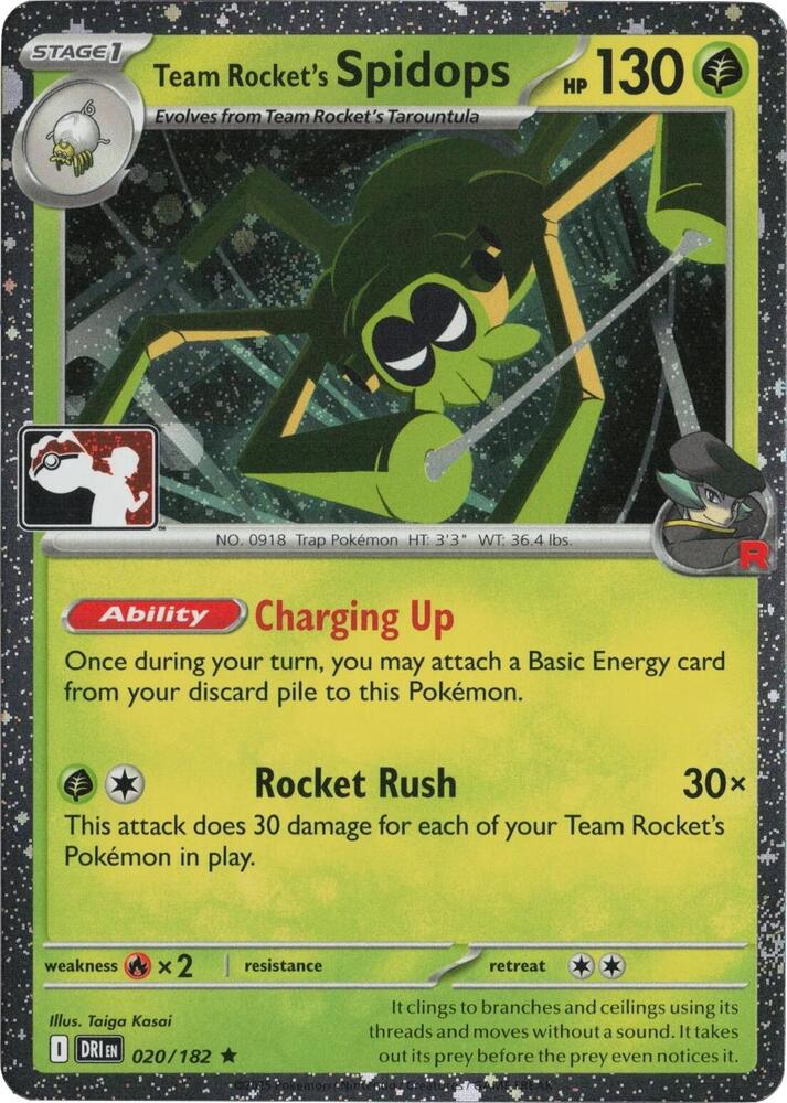 Team Rocket's Spidops - 020/182 (Cosmos Holo) [Prize Pack Series Cards]