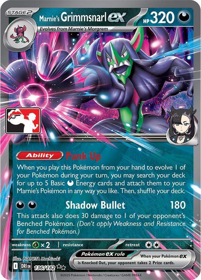 Marnie's Grimmsnarl ex - 136/182 [Prize Pack Series Cards]