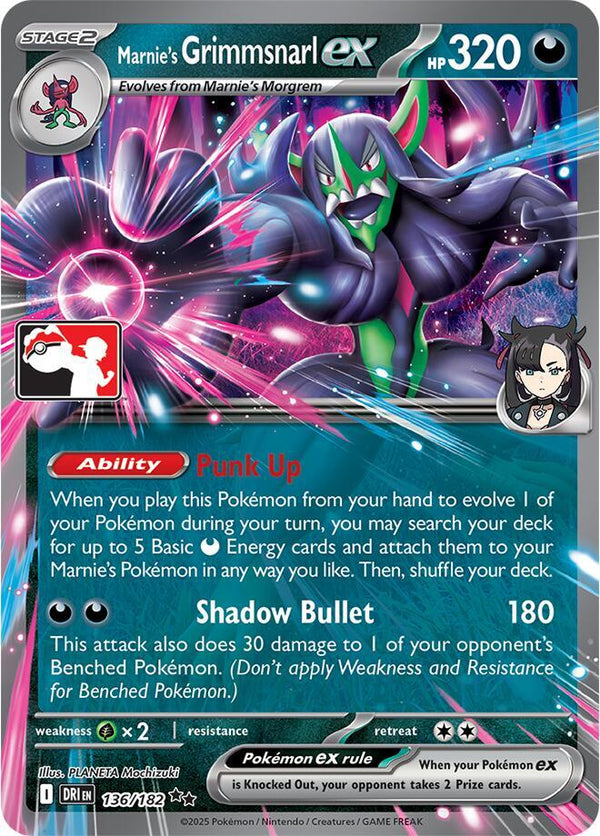 Marnie's Grimmsnarl ex - 136/182 [Prize Pack Series Cards]