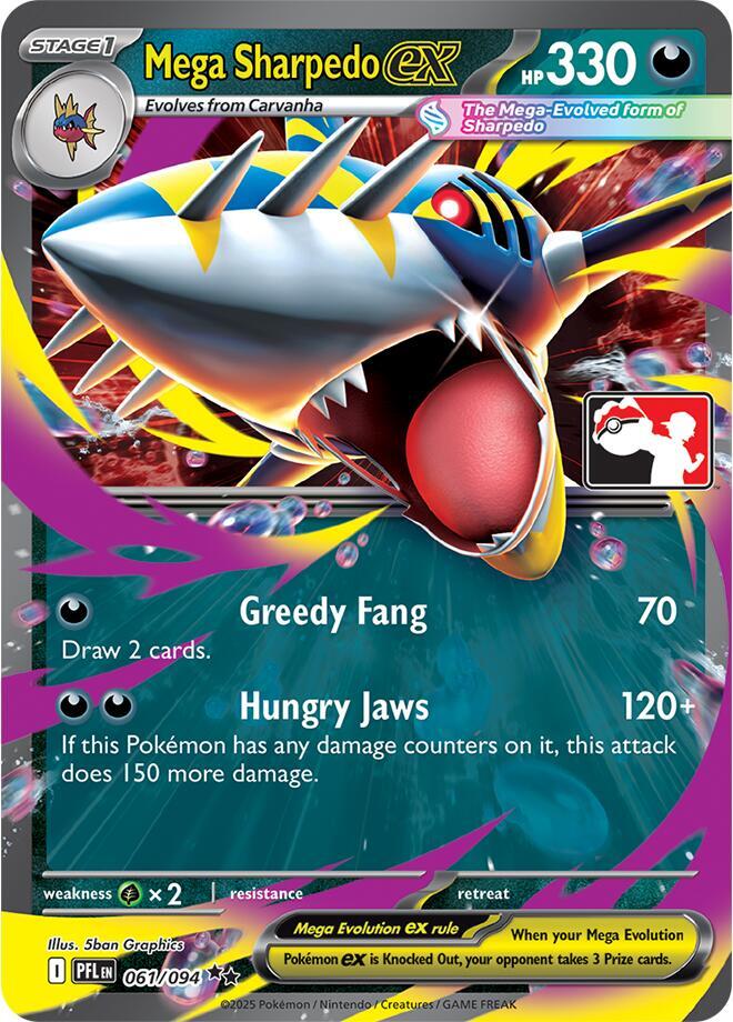 Mega Sharpedo ex - 061/094 [Prize Pack Series Cards]