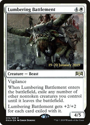 Lumbering Battlement (15s) [Ravnica Allegiance Promos]