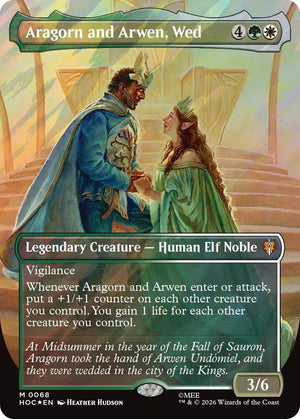 Aragorn and Arwen, Wed (Borderless) (Surge Foil) (68) [The Hobbit: Eternal-Legal]