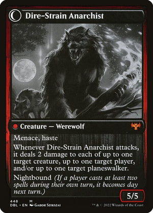 Volatile Arsonist // Dire-Strain Anarchist (448) [Innistrad: Double Feature] Reverse