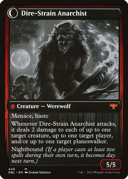 Volatile Arsonist // Dire-Strain Anarchist (448) [Innistrad: Double Feature] Reverse