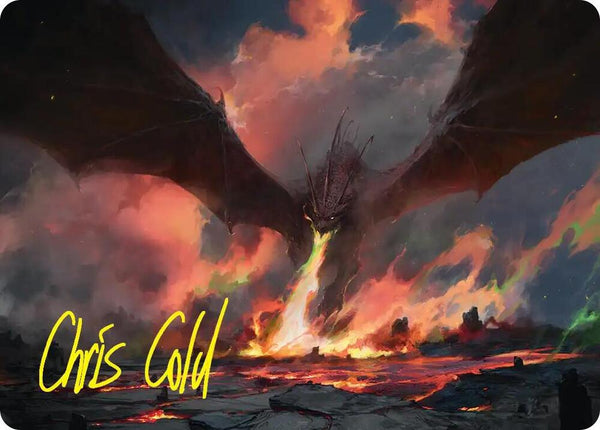 Smaug, the Great Calamity Art Card (Gold-Stamped Signature) (17) [The Hobbit Art Series]
