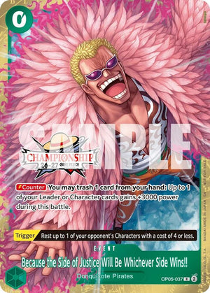 Because the Side of Justice Will Be Whichever Side Wins!! (CS 26-27 Celebration Pack) (OP05-037) [One Piece Promotion Cards]