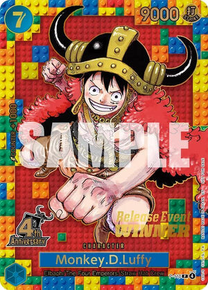 Monkey.D.Luffy (4th Anniversary) (Winner) (P-110) [One Piece Promotion Cards]