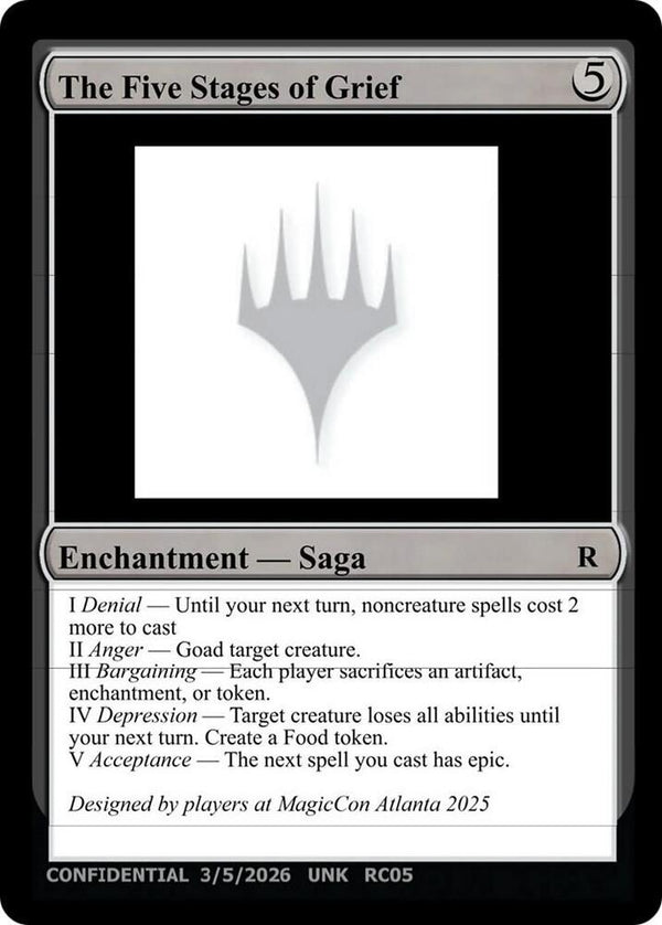 The Five Stages of Grief [Un-Known Event Playtest Cards]