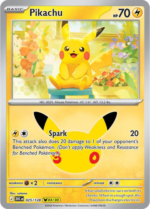 Pikachu - 025/128 [ME: 30th Celebration]