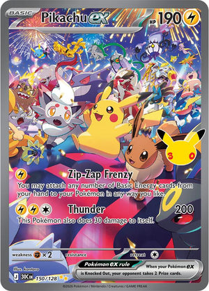 Pikachu ex - 150/128 [ME: 30th Celebration]
