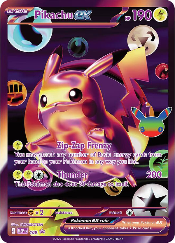 Pikachu ex - 109 (30th Celebration) [ME: Mega Evolution Promo]
