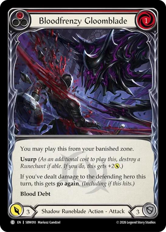 Bloodfrenzy Gloomblade (Red) (SBW010) [Silver Age: Usurp the Shadow Throne]