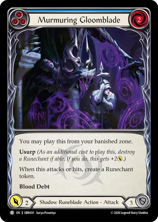 Murmuring Gloomblade (Blue) (SBW031) [Silver Age: Usurp the Shadow Throne]