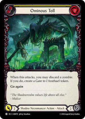 Ominous Toll (Yellow) (IAR079) [Usurp the Shadow Throne]