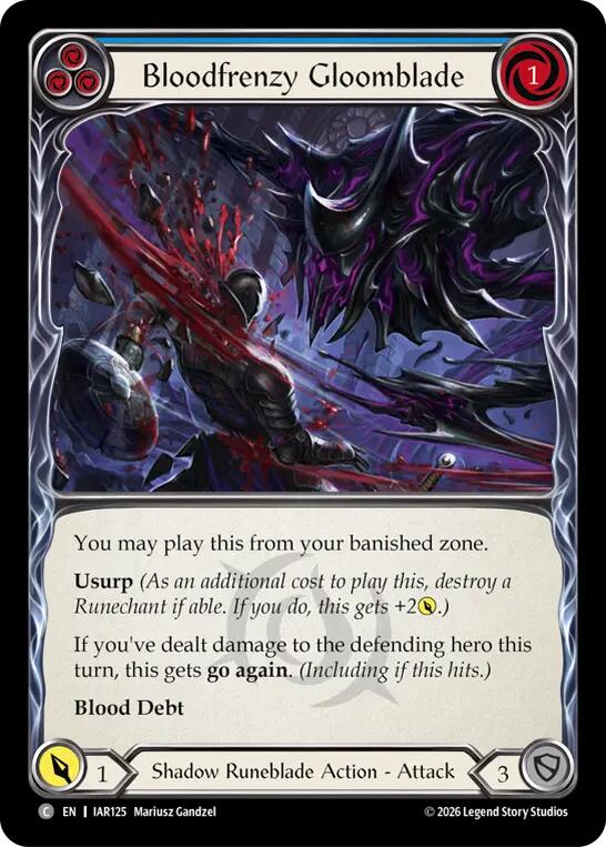 Bloodfrenzy Gloomblade (Blue) (IAR125) [Usurp the Shadow Throne]