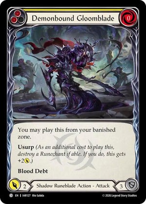 Demonbound Gloomblade (Yellow) (IAR127) [Usurp the Shadow Throne]