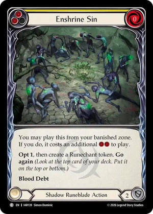 Enshrine Sin (Yellow) (IAR139) [Usurp the Shadow Throne]
