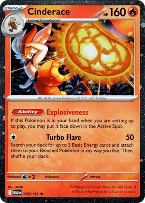 Cinderace - 028/132 (Cosmos Holo) [Blister Exclusives]