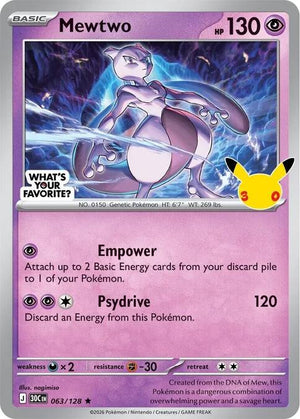 Mewtwo - 063/128 (What's Your Favorite Stamp) [Miscellaneous Cards and Products]