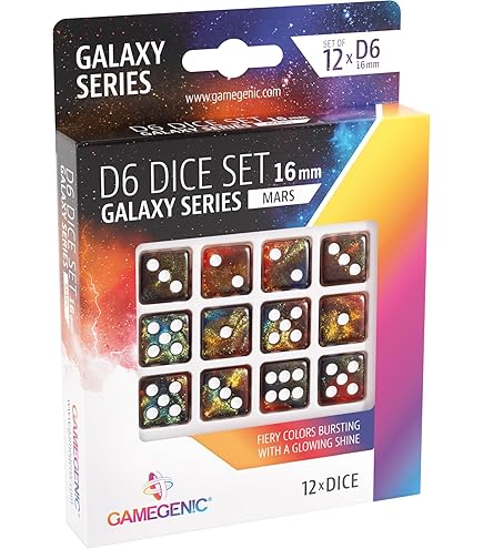 Gamegenic - Galaxy Series: RPG Dice Set (Set of 12) - Mars