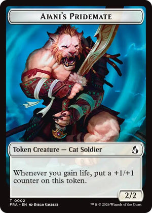 Ajani's Pridemate // Mowu Double-Sided Token (2 // 10) [Reality Fracture]