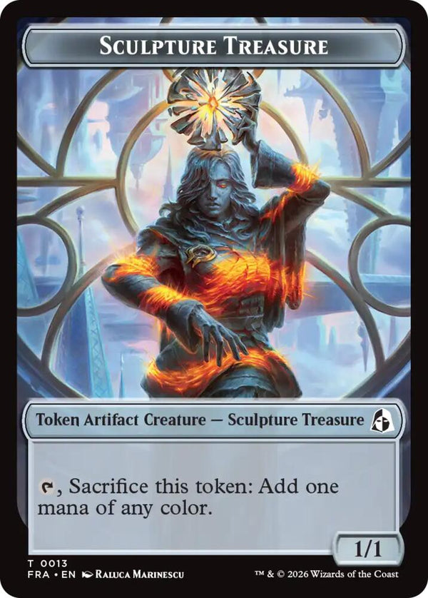 Sculpture Treasure // Beast Double-Sided Token (13 // 8) [Reality Fracture]