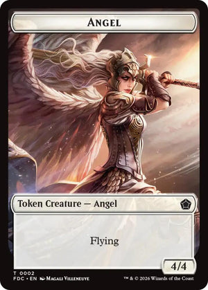 Angel (0002) // Clue Double-Sided Token (2 // 13) [Foundations Commander]