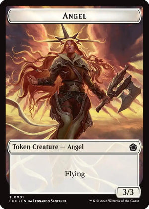 Angel (0001) // Angel (0002) Double-Sided Token (1 // 2) [Foundations Commander]