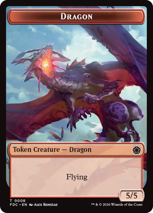 Dragon (0008) // Dragon (0009) Double-Sided Token (8 // 9) [Foundations Commander]
