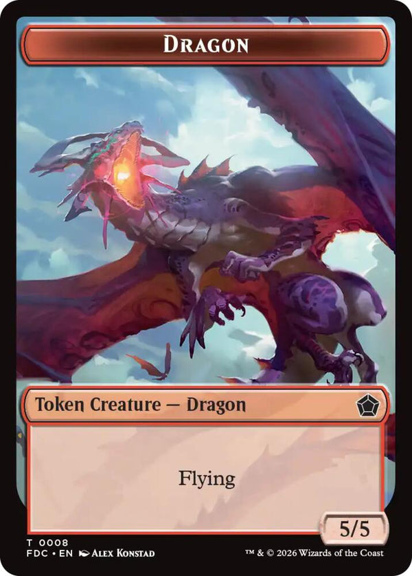Dragon (0008) // Dragon (0009) Double-Sided Token (8 // 9) [Foundations Commander]