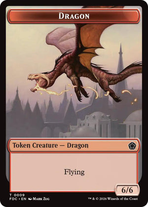 Dragon (0009) // Treasure Double-Sided Token (9 // 16) [Foundations Commander]
