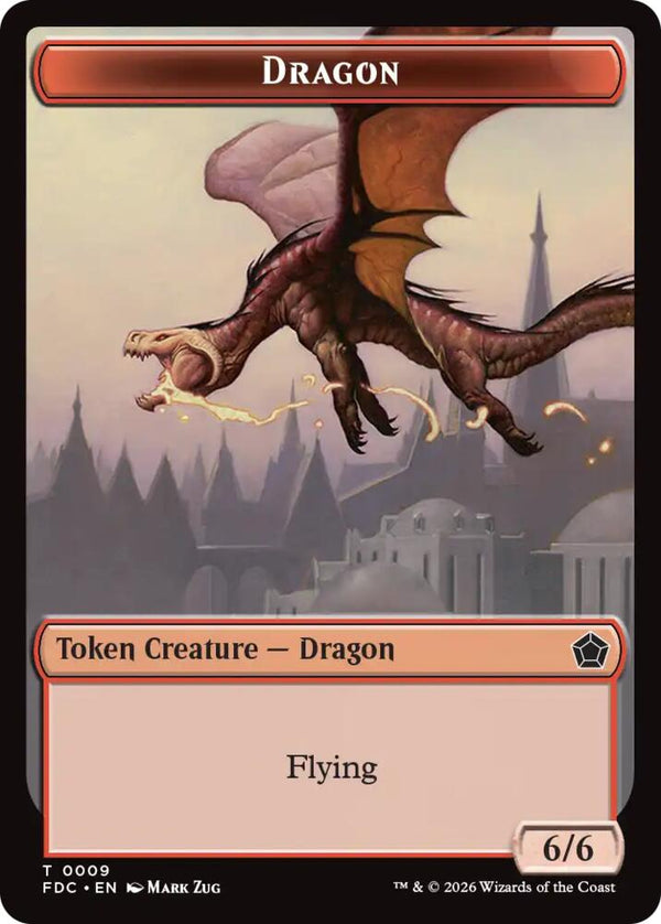 Dragon (0009) // Treasure Double-Sided Token (9 // 16) [Foundations Commander]
